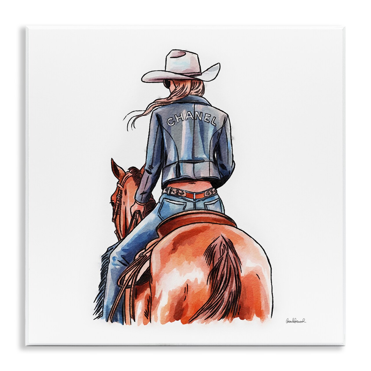Stupell Industries Minimal Glam Cowgirl Wall Plaque Art Design by Amanda Greenwood